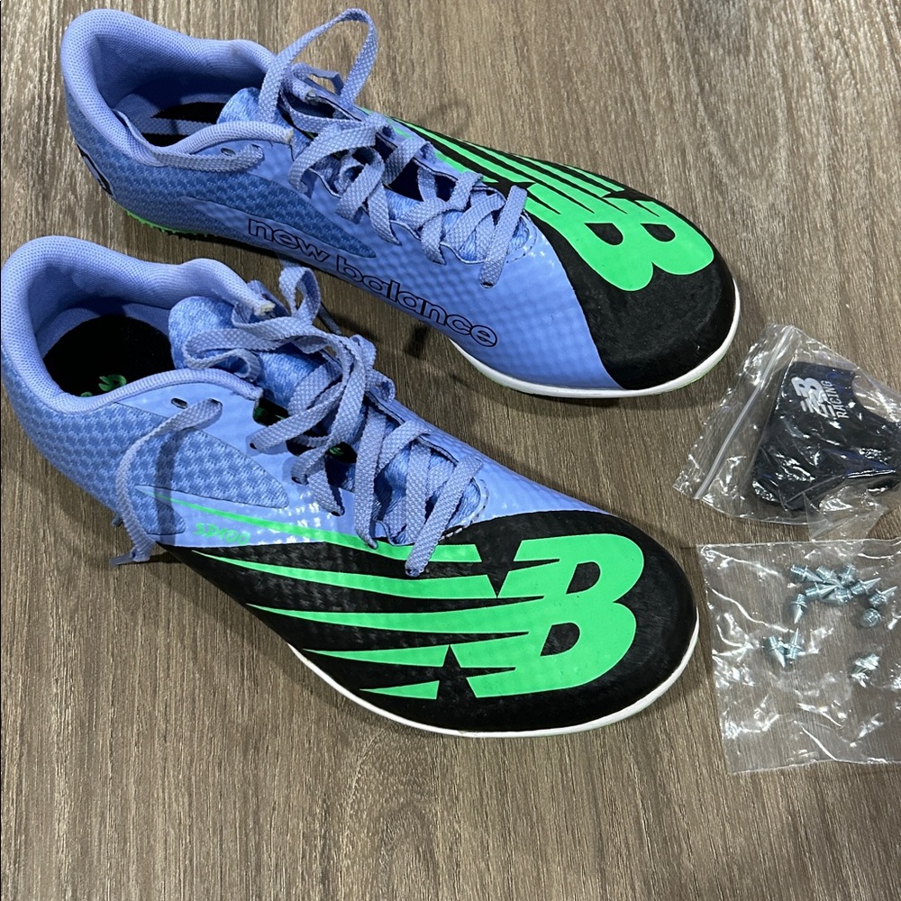 New Balance Vibrant Blue and Green Track Shoes